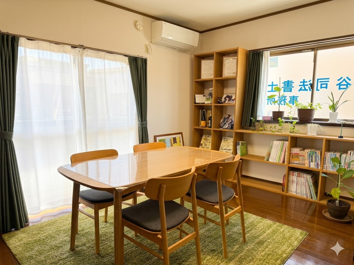 静岡県磐田市での相続相談なら司法書士神谷忠勝事務所。明るく落ち着いた相談スペースをご用意。
